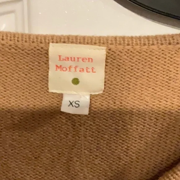 Lauren Moffat Cashmere & Wool Blend SS Sweater in Tan - Size XS - Picture 2 of 6